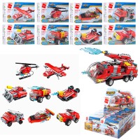 Конструктор Qman 8в1 Пожарная техника, 1805