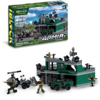 Конструктор IBLOCK  Армия, Военная База, 810 деталей, 4 фигурки, PL-921-500