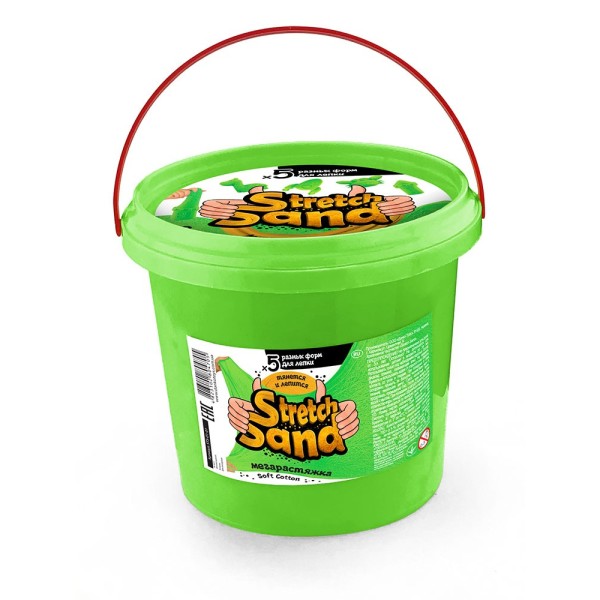 Кинетический песок "Stretch Sand" зеленый 700 г: веселая игра для детей и взрослых