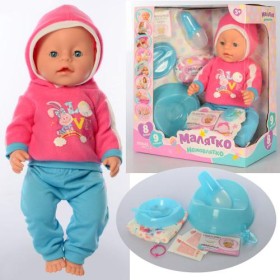 Пупс функциональный BL037R-S-UA 42см, пьет-писает, горшок, бутылочка, соска, подгузник, посуда, резинка, каша 2шт