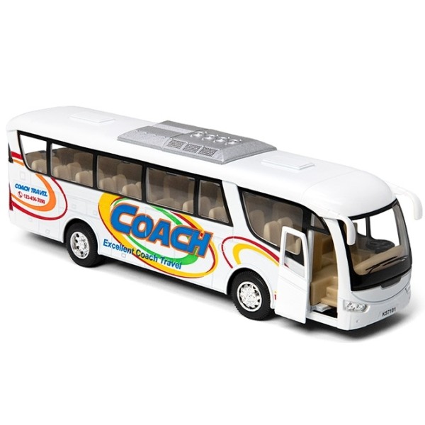 Металева машинка Kinsmart Автобус Coach білий інерційний (KS 7101 W White)