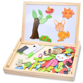 Деревянная магнитная двусторонняя доска для рисования MD0815B