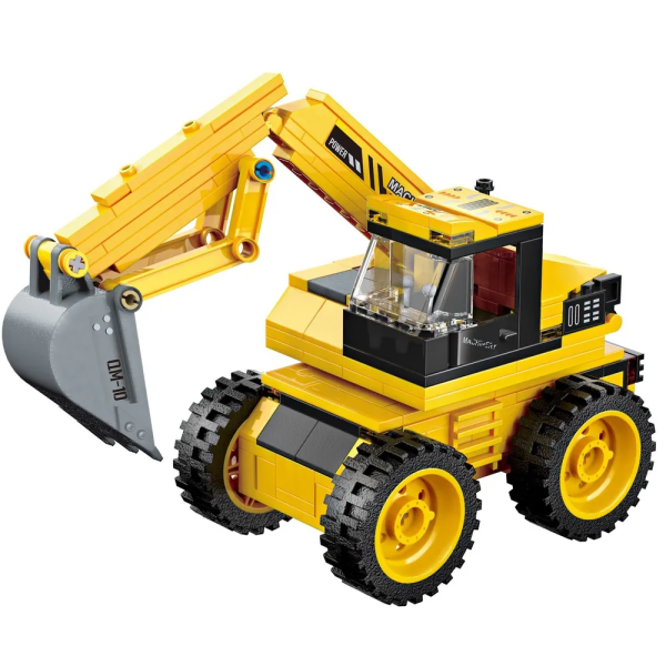 Конструктор Qman Unlimited Ideas 3в1: Трактор, Экскаватор, Самосвал, 203 детали 42110