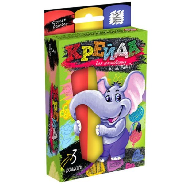 Крейда для малювання на асфальті велика 3 кольори MEL-01-01U