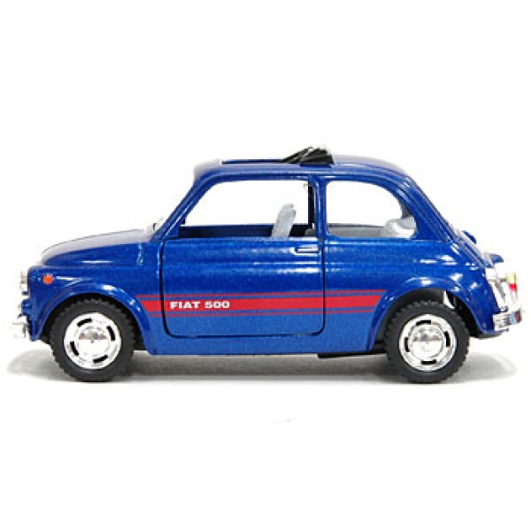 Машинка металлическая Kinsmart 1:24 Fiat 500 1957 инерционная, двери открываются, синяя, KT5004W