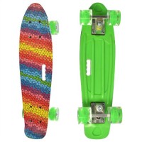 Скейт MS 0749-9-3 пенні, 55-14,5см, колеса ПУ світло, малюнок, ручка