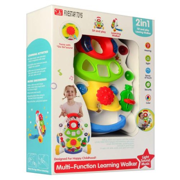 Ходунки детские развивающие, игровой центр 2в1 (34210) для малышей, сортер, музыка, свет