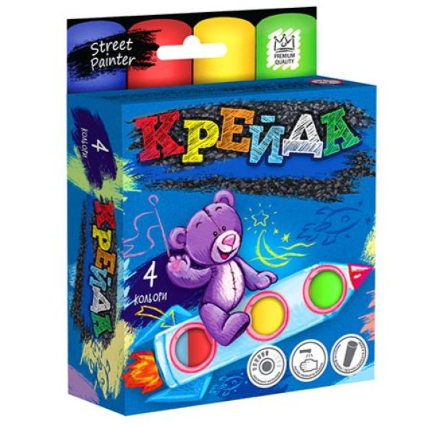 Крейда для малювання на асфальті велика 4 кольори MEL-01-02U