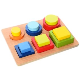 Деревянная игрушка Геометрика рамка вкладыш MD2830 (круг квадрат)