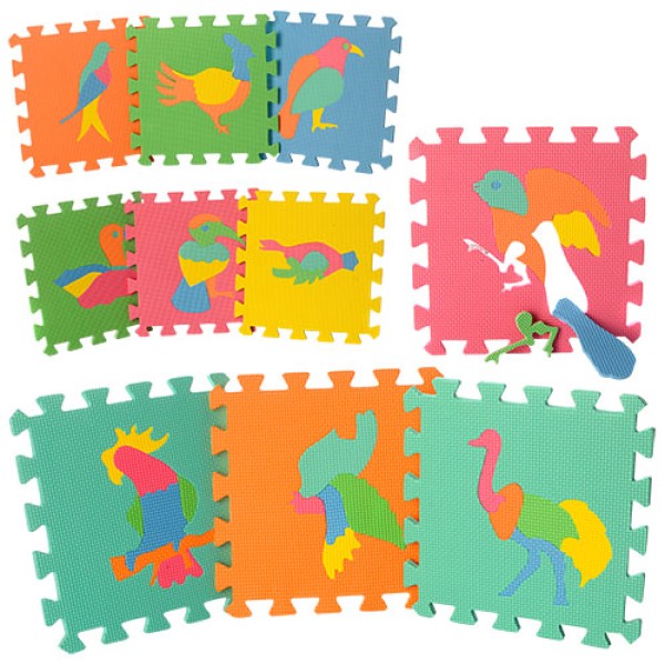 Коврик Пазл Мозаика, EVA, Птицы, 10 деталей, 29-29 см M 0387