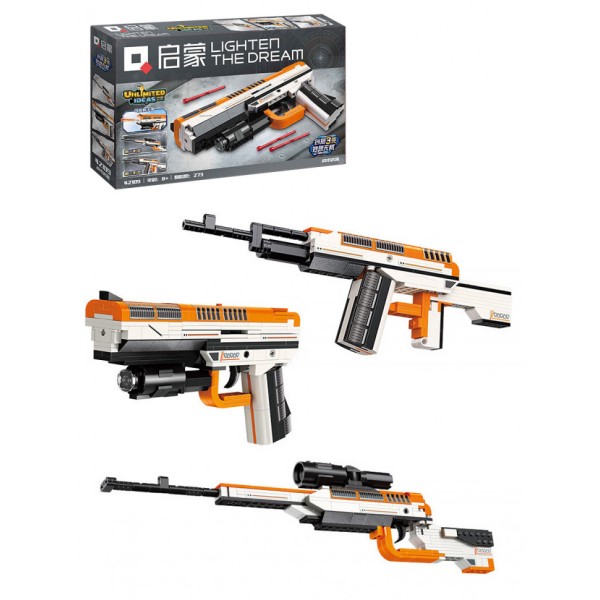 Конструктор Qman Пистолет, автомат, винтовка (3 в 1) 273 деталей 42109