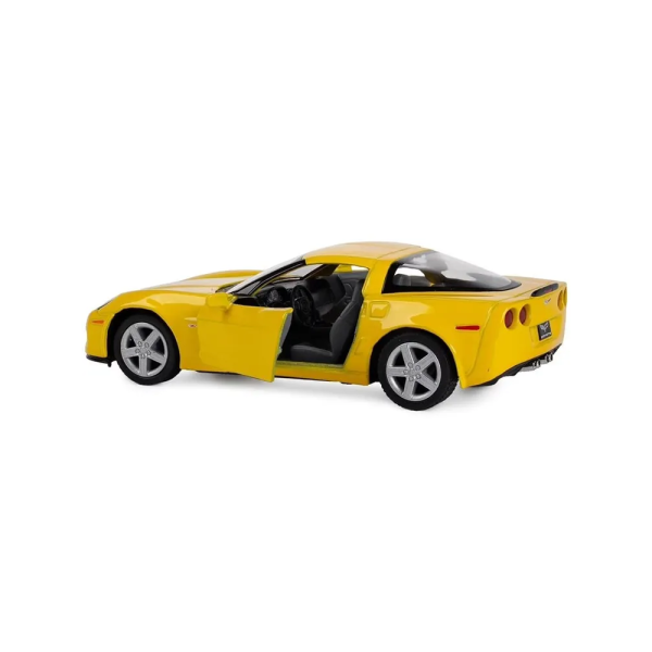 Металлическая машинка Kinsmart 1:36 Chevrolet Corvette Z06 инерционная, двери открываются KT5320W / Жёлтая