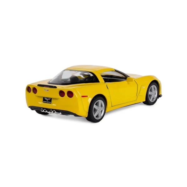 Металлическая машинка Kinsmart 1:36 Chevrolet Corvette Z06 инерционная, двери открываются KT5320W / Жёлтая