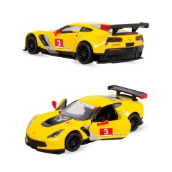 Машинка металлическая Kinsmart 1:36 Corvette C7. R Race Car 2016. Желтого цвета (KT5397W)