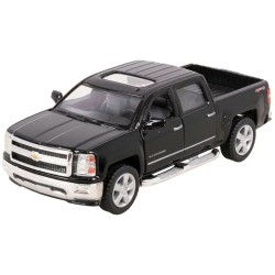 Машинка металева Kinsmart 1:46 2014 Chevrolet Silverado інерційна, двері та багажник відчиняються KT5381W / Чорний