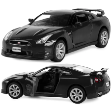 Машинка металева Kinsmart 1:36 2009 Nissan GT-R R35 інерційна, двері відчиняються KT5340W / Чорний