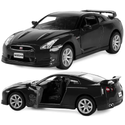 Металлическая машинка Kinsmart 1:36 2009 Nissan GT-R R35 инерционная, двери открываются KT5340W / Черный