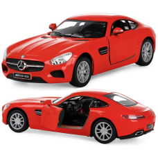 Машинка металлическая Kinsmart 1:36 Mercedes-AMG GT инерционная, двери открываются KT5388W / Красный