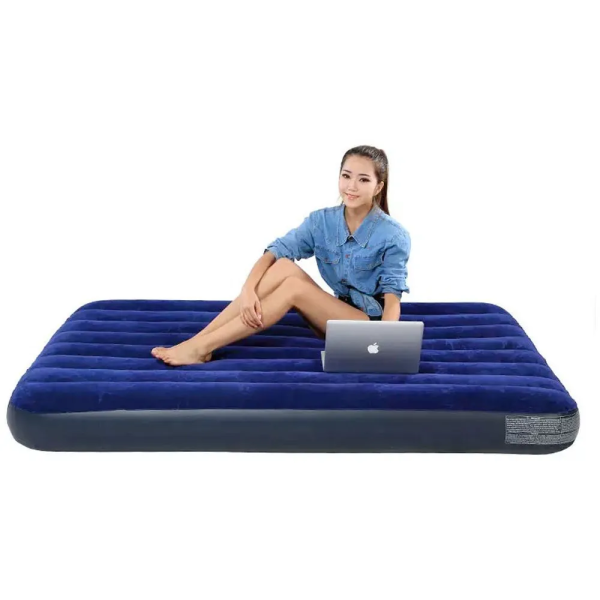 Матрас надувной Intex 64758 Classic Downy 137×191×25 см, полуторный, велюровый, Fiber-Tech
