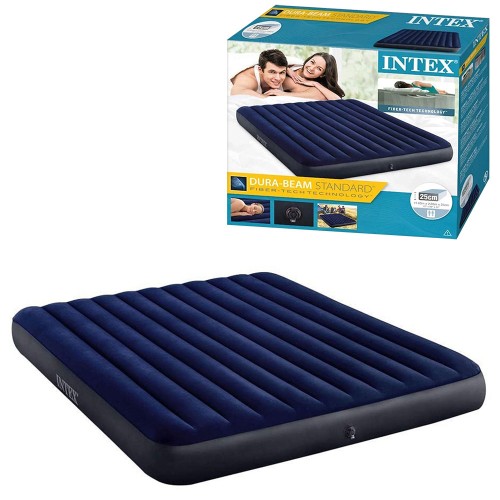 Матрац надувний двоспальний 183х203х25см Classic Downy Airbed Intex, 64755