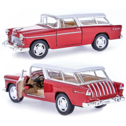 Машинка металлическая Kinsmart 1:40 1955 Chevy Nomad KT5331W инерция / Бордово-белый