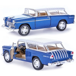 Машинка металлическая Kinsmart 1:40 1955 Chevy Nomad KT5331W инерция / Сине-белый