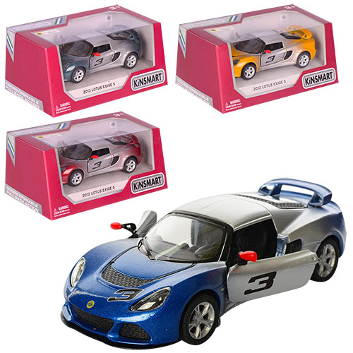 Машинка металлическая Kinsmart 1:32 2012 Lotus Exige S инерционная, двери открываются KT5361WG