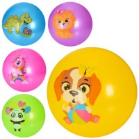 М'яч дитячий MS 3509 (120шт) 9 дюймів, малюнок, 60г, 5 кольорів, 5 видів(тварини, динозавр)