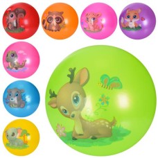 М'яч дитячий MS 3508 (120шт) 9 дюймів, малюнок, 60г, 8 кольорів, 8 видів(тварини)