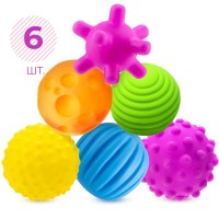 Набор тактильных мячиков для малышей, 6 шт (7755-2)
