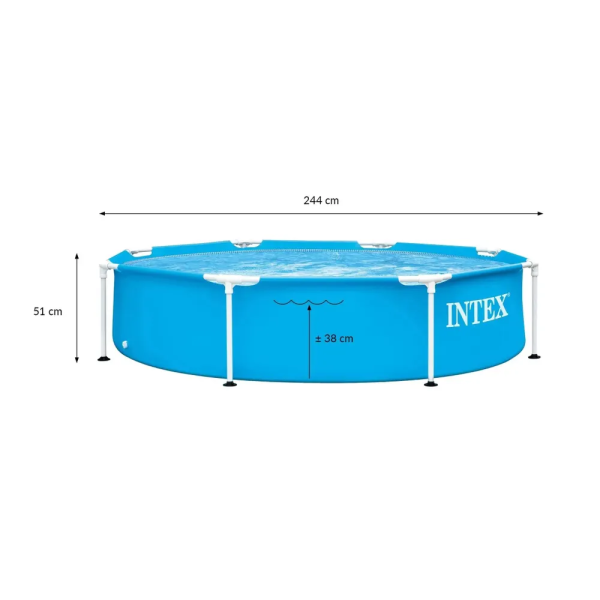 ​Басейн каркасний Intex 28205 Metal Frame 244×51 см, 1828 л, круглий