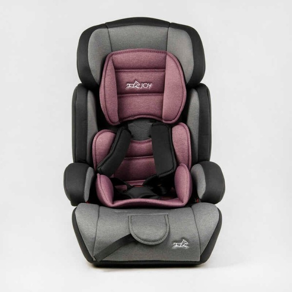 Автокрісло 36800 - VL (4) "JOY", колір - сіро-рожевий, універсальне, з бустером, група 1/2/3, вага дитини від 9-36 кг, в пакеті