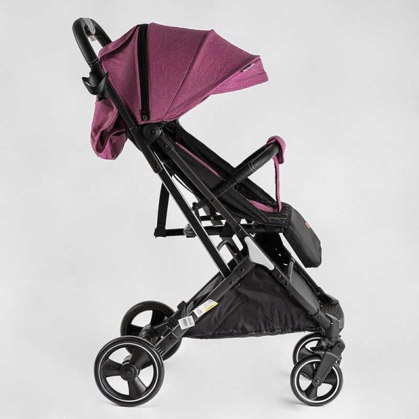 Візок прогулянковий дитячий "JOY" Comfort L-30201 колір ФІОЛЕТОВИЙ, рама сталь з алюмінієм, футкавер, підсклянник, телескопічна ручка