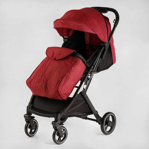 Візок прогулянковий дитячий "JOY" Comfort L-52304 колір ЧЕРВОНИЙ, рама сталь з алюмінієм, футкавер, підсклянник, телескопічна ручка