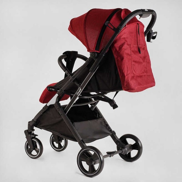 Візок прогулянковий дитячий "JOY" Comfort L-52304 колір ЧЕРВОНИЙ, рама сталь з алюмінієм, футкавер, підсклянник, телескопічна ручка