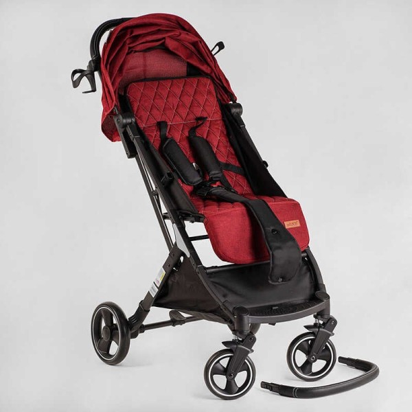Візок прогулянковий дитячий "JOY" Comfort L-52304 колір ЧЕРВОНИЙ, рама сталь з алюмінієм, футкавер, підсклянник, телескопічна ручка