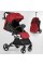Візок прогулянковий дитячий "JOY" Comfort L-52304 колір ЧЕРВОНИЙ, рама сталь з алюмінієм, футкавер, підсклянник, телескопічна ручка