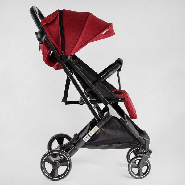 Візок прогулянковий дитячий "JOY" Comfort L-52304 колір ЧЕРВОНИЙ, рама сталь з алюмінієм, футкавер, підсклянник, телескопічна ручка