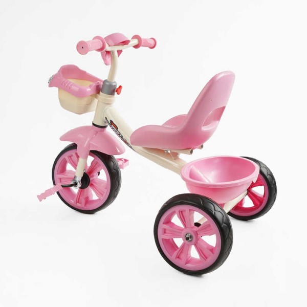 Велосипед 3-х колісний BS-60725 "Best Trike" колеса EVA переднє 10", заднє 8", сталева рама, УКР. ОЗВУЧУВАННЯ, кошик, в коробці