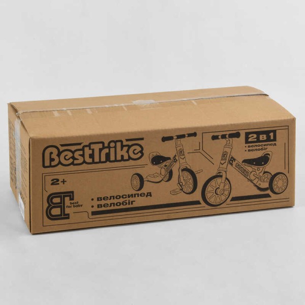 Велосипед 3-х колісний 96021 "Best Trike", 2в1, велобіг, металева рама, піно колесо EVA, переднє d = 21см, заднє d = 17см, в коробці