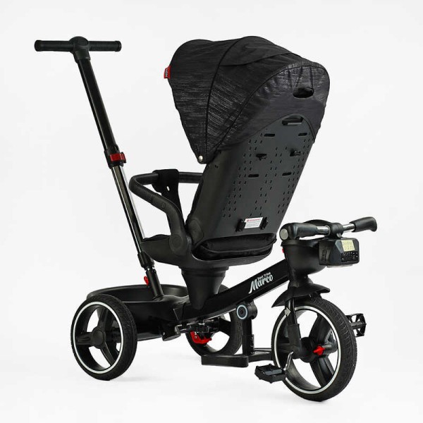 Велосипед 9155/365-12 BestTrike "Marco" поворотне сидіння, складне кермо, колеса з прогумованим PU, кошик, телескопічна ручка, фара музична