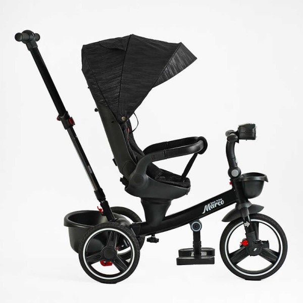 Велосипед 9155/365-12 BestTrike "Marco" поворотне сидіння, складне кермо, колеса з прогумованим PU, кошик, телескопічна ручка, фара музична