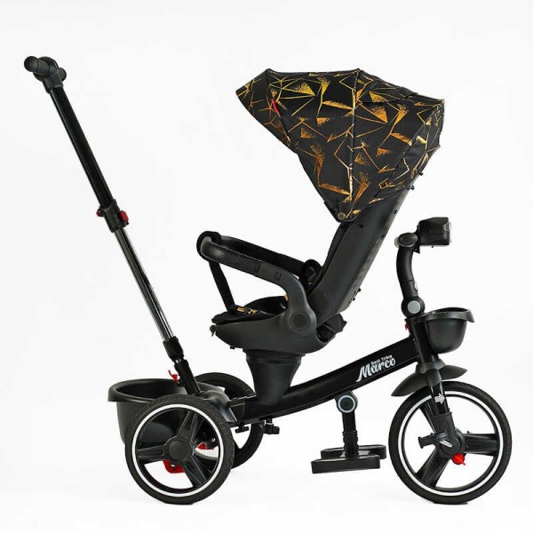 Велосипед 9155/390-07 BestTrike "Marco" поворотне сидіння, складне кермо, колеса з прогумованим PU, кошик, телескопічна ручка, фара музична