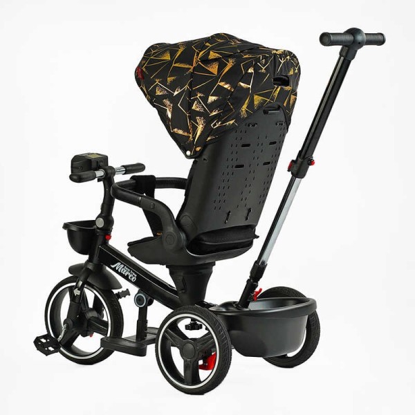 Велосипед 9155/390-07 BestTrike "Marco" поворотне сидіння, складне кермо, колеса з прогумованим PU, кошик, телескопічна ручка, фара музична
