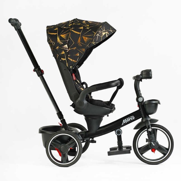 Велосипед 9155/390-07 BestTrike "Marco" поворотне сидіння, складне кермо, колеса з прогумованим PU, кошик, телескопічна ручка, фара музична
