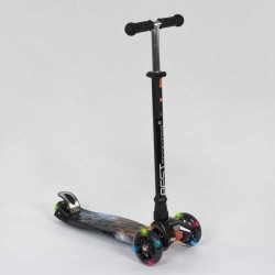 Самокат А 24662/779-1311 MAXI "Best Scooter" пластмасовий, 4 колеса PU, СВІТЛО, трубка керма алюмінієва, d = 12см, в коробці
