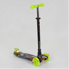 Самокат А 25470 /779-1325 MAXI "Best Scooter" пластмасовий, 4 колеса PU, СВІТЛО, трубка керма алюмінієва, d = 12 см, в коробці