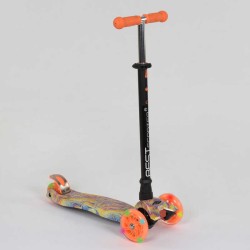 Самокат А 25597 /779-1340 MAXI "Best Scooter" пластмасовий, 4 колеса PU, СВІТЛО, трубка керма алюмінієва, d = 12 см, в коробці