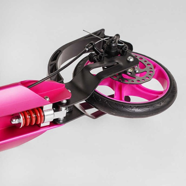 Самокат алюмінієвий Best Scooter BS-45011 (4) "Factor", ручне дискове гальмо, діаметр PU коліс - 200мм, 2 амортизатори, підстаканник, в коробці