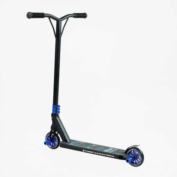 Самокат трюковий Best Scooter 54528 HIC-система, ПЕГИ, алюмінієвий диск та дека, колеса PU d-110мм, ширина керма-52см, висота - 83см, в коробці